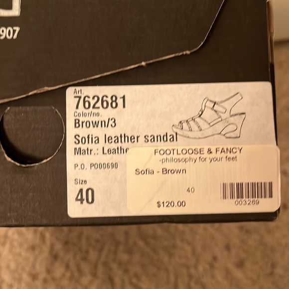 NIB Sanita Brown Leather Sofia Wedge Sandal | Size 40 US 9.5 / 10 - Picture 6 of 6